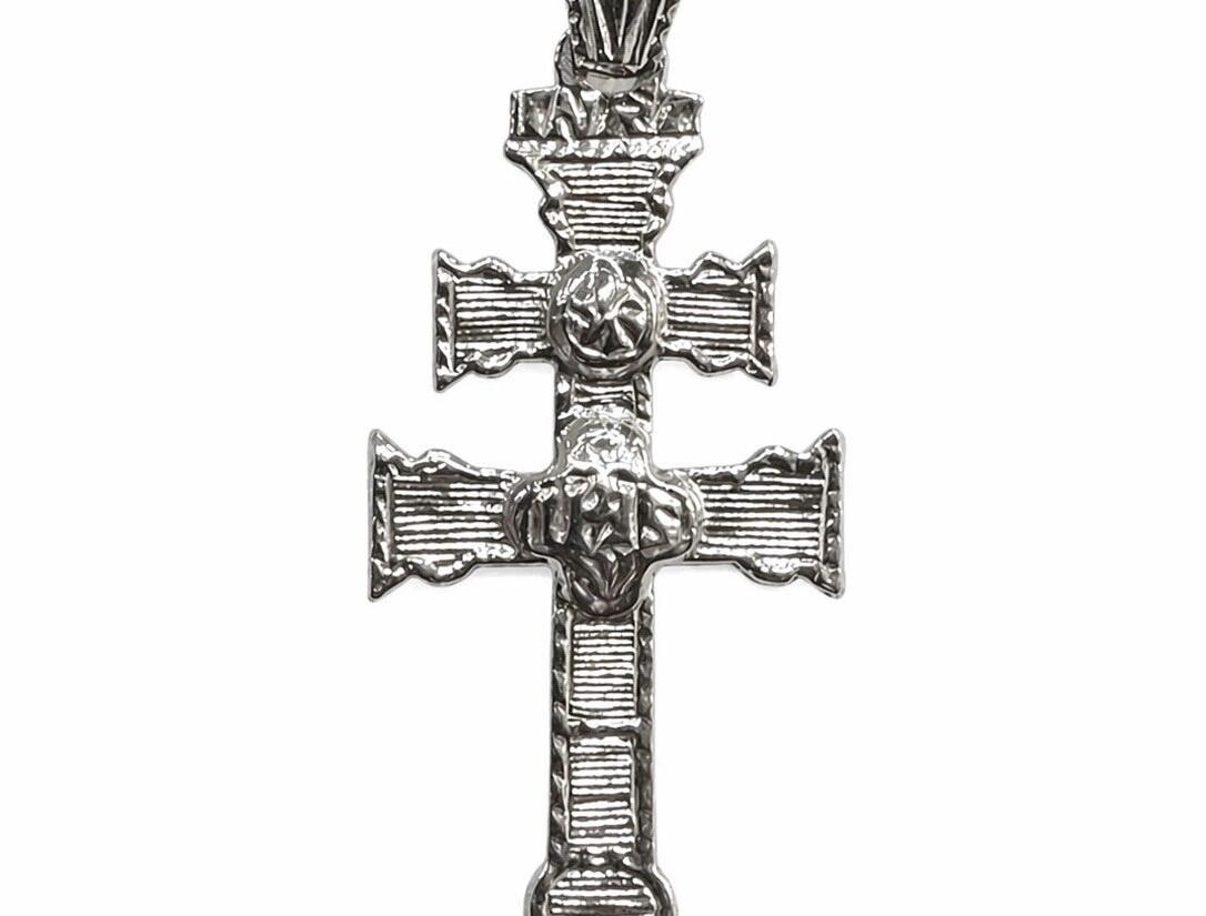 CRUZ CARAVACA PLATA RELIEVE