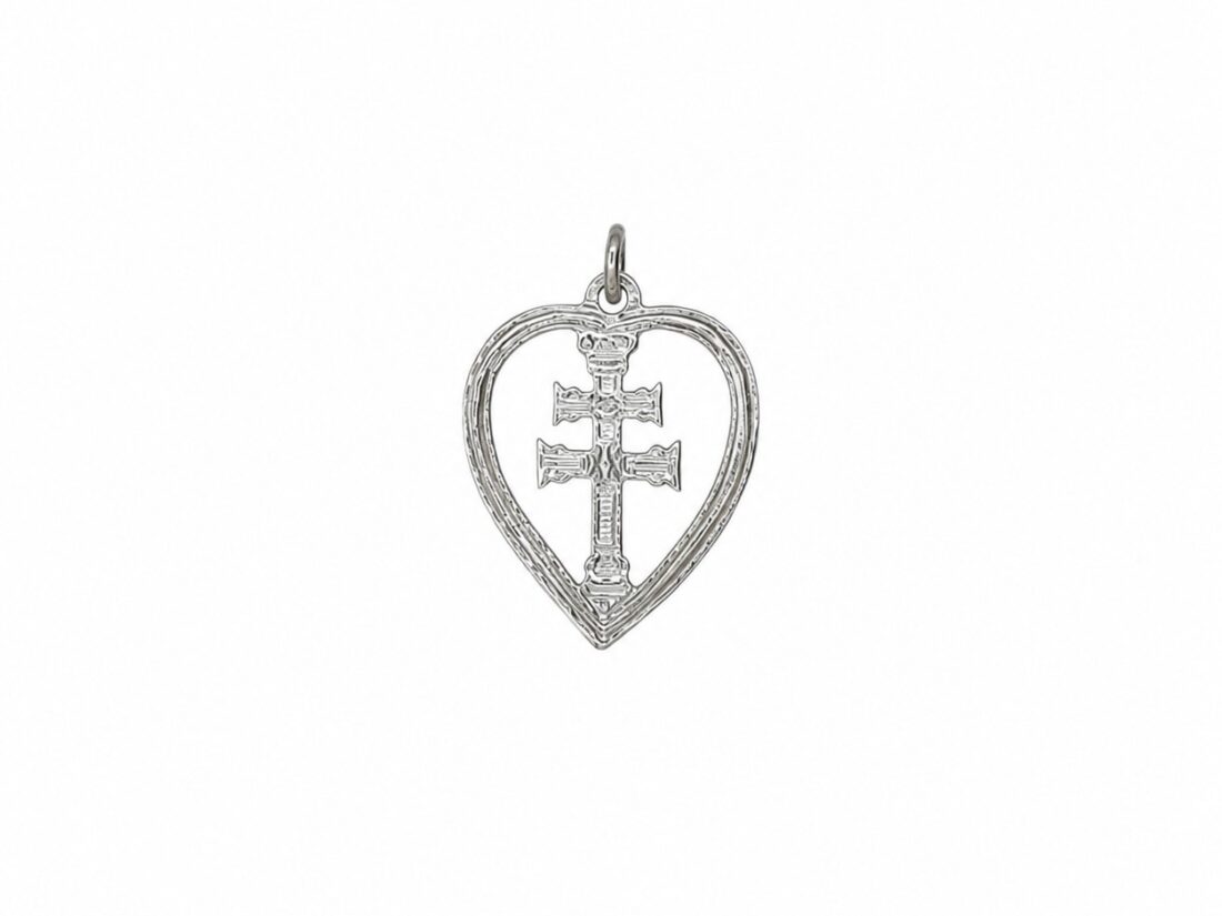 CRUZ CARAVACA PLATA CORAZÓN