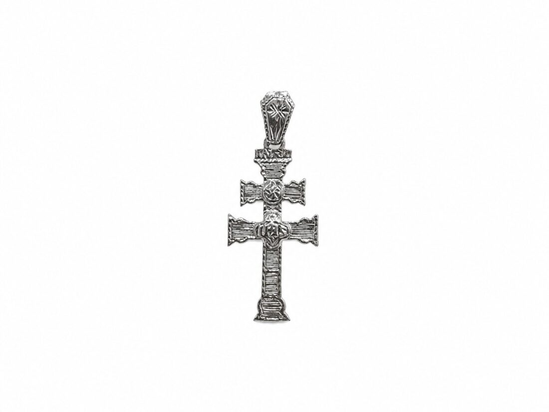 CRUZ CARAVACA PLATA RELIEVE