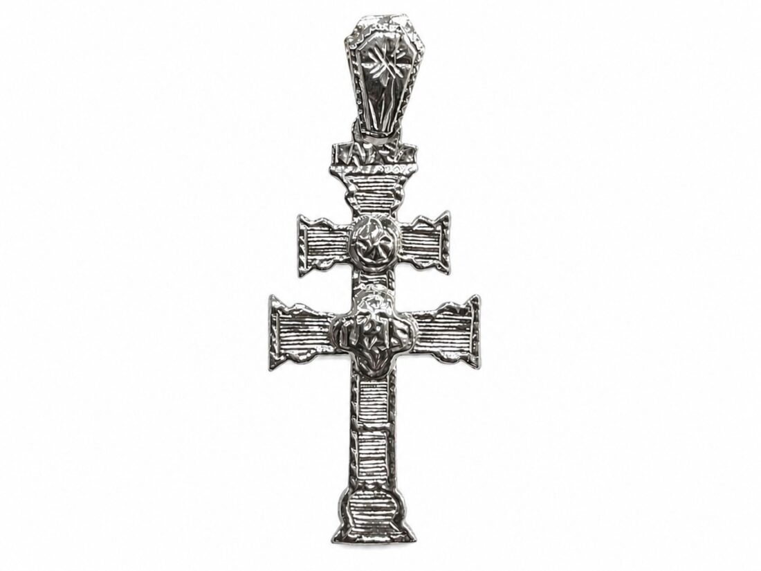 CRUZ CARAVACA PLATA RELIEVE