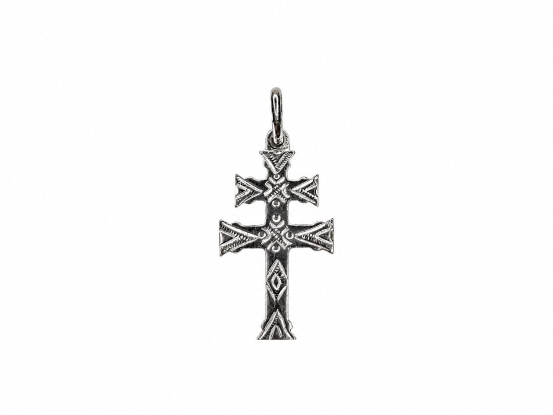 CRUZ CARAVACA ORO BLANCO 18K LISA