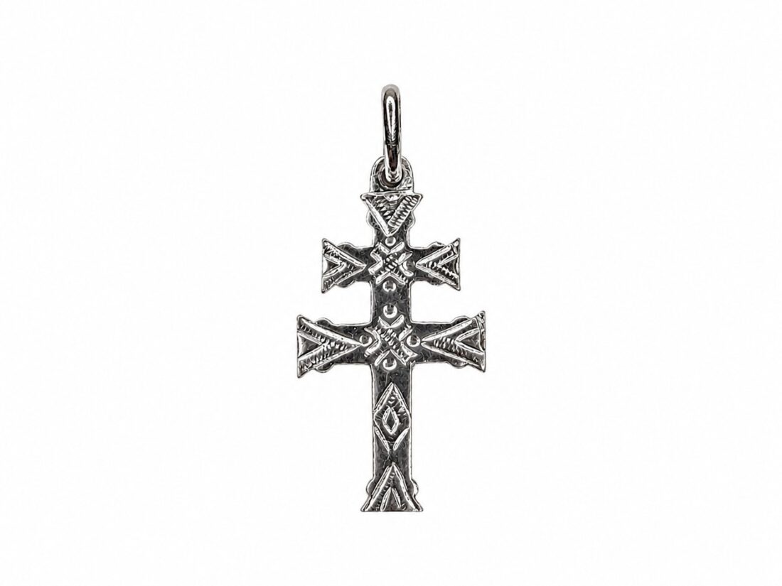 CRUZ CARAVACA ORO BLANCO 18K RELIEVE