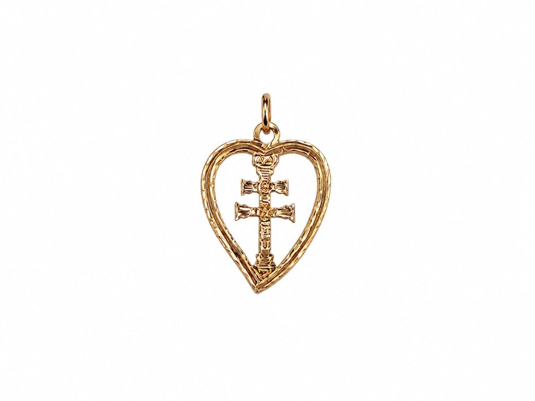 CRUZ CARAVACA ORO 18K CORAZÓN