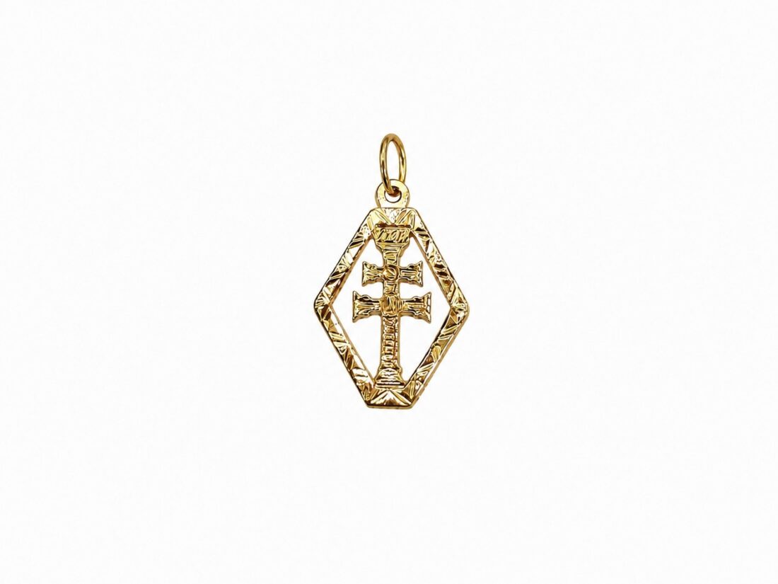 CRUZ CARAVACA ORO 18K ROMBO