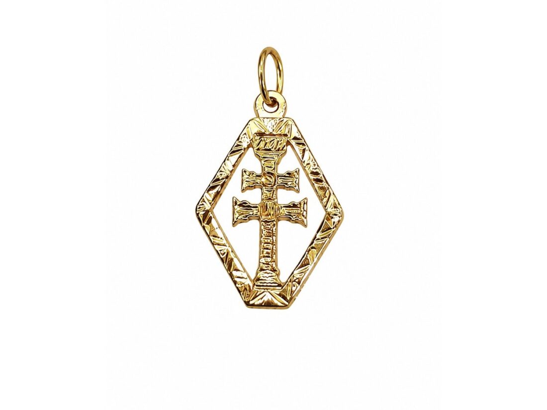 CRUZ CARAVACA ORO 18K ROMBO