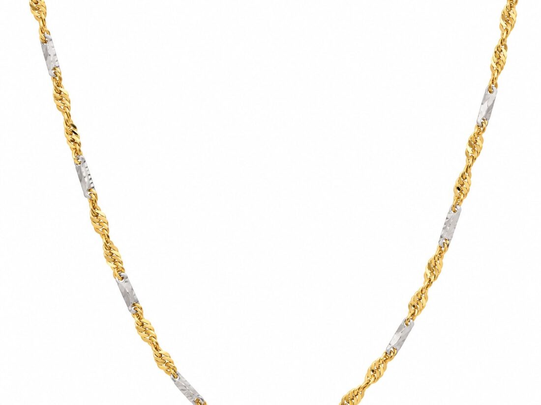 CADENA ORO 18K BICOLOR 40CM