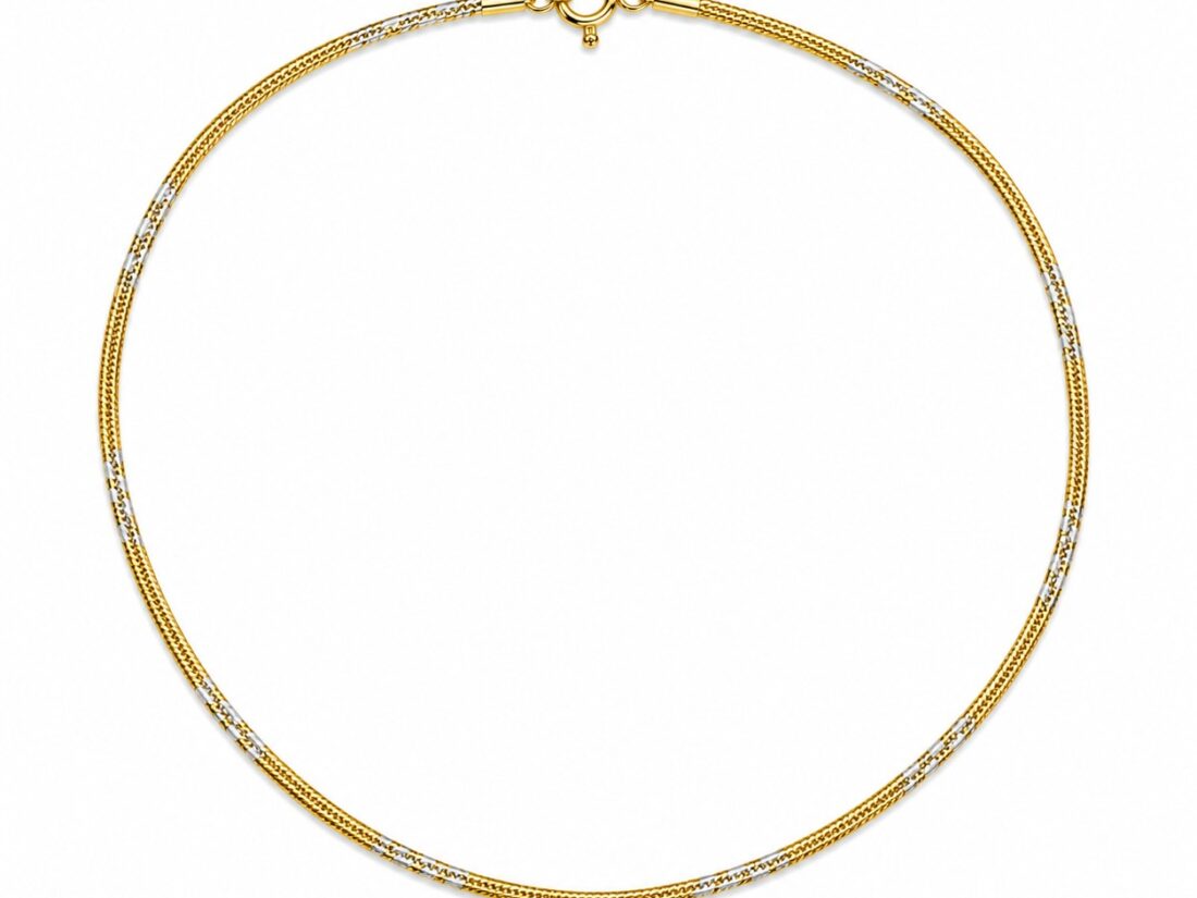 CADENA ORO 18K BICOLOR VENECIANA 40CM