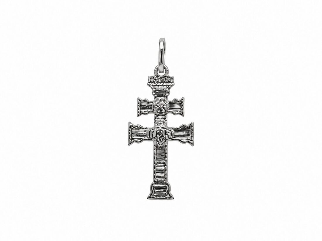 CRUZ CARAVACA PLATA RELIEVE